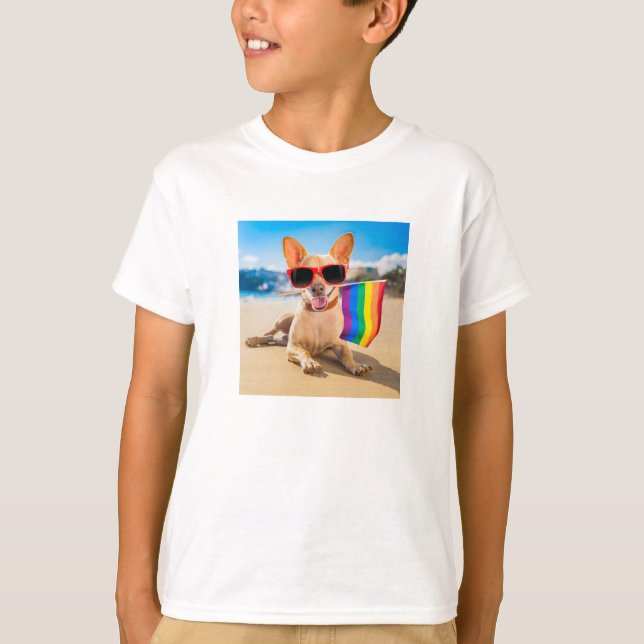 Camiseta Perro Chihuahua en la playa (Anverso)