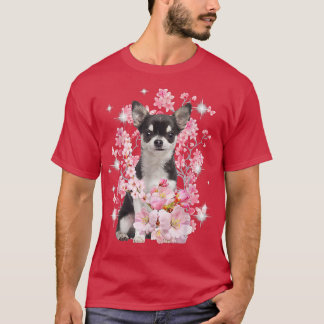 Camiseta Perro Chihuahua Flor de cerezo japonés en Sakura