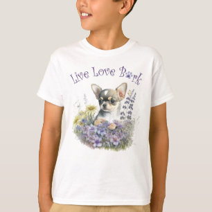 Camiseta Perro Chihuahua Floral Lindo