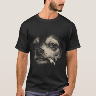 Camiseta Perro Chihuahua Fumando Cigarrillo Meme
