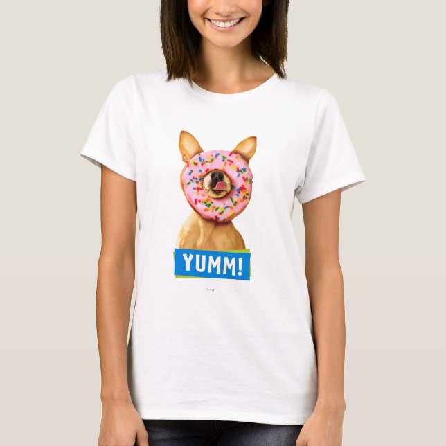 Camiseta Perro chihuahua gracioso con donut rociado en la n (Anverso)