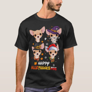 Camiseta Perro Chihuahua Hallothanksmas Halloween Thanksgiv