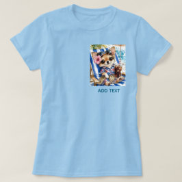 Camiseta Perro chihuahua hembra vacaciones playa relajación