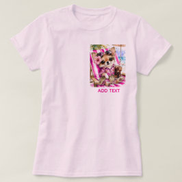 Camiseta Perro chihuahua hembra vacaciones playa relajación