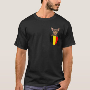 Camiseta Perro Chihuahua Marrón Bandera De Bélgica En Bolsi