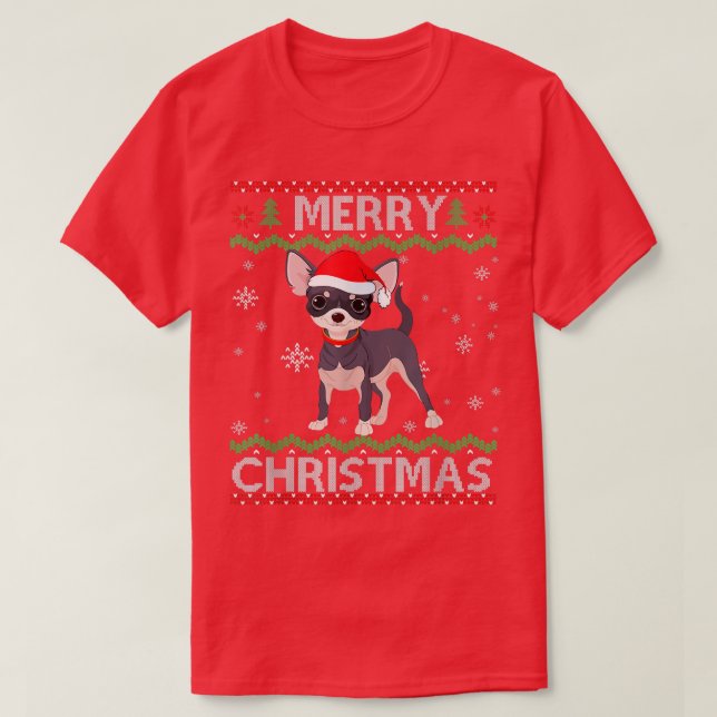 Camiseta Perro chihuahua Navidades feos sudan divertidas na (Diseño del anverso)