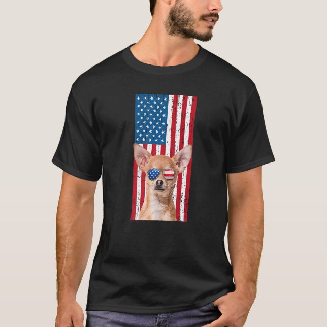 Camiseta Perro Chihuahua Para Hombres Chico Chino Marrón Es (Anverso)