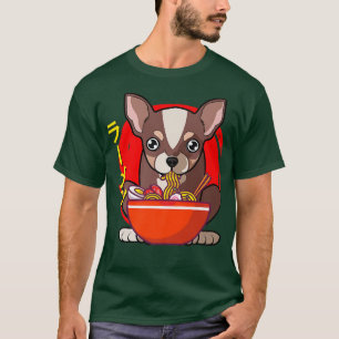 Camiseta Perro Chihuahua Ramen Kawaii Fideos Ramen Japonese