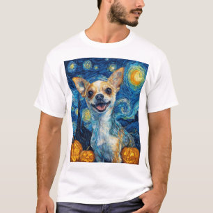 Camiseta perro chihuahua sonriente noche estrellada por Van