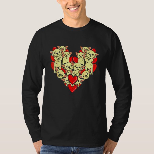 Camiseta Perro Chihuahuas Corazón San Valentín Día Chiwawa (Anverso)