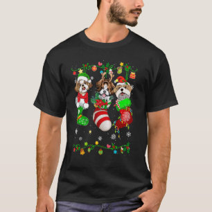Camiseta Perro chiita zu en Navidades Mascota de calcetines