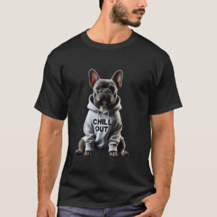 Camiseta Perro chillin, perrito Bulldog francés perezoso Ch