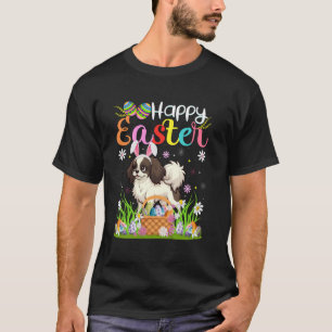 Camiseta Perro Chin Japonés Feliz Caza de Huevos de Pascua 