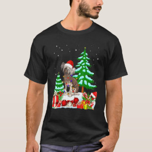 Camiseta Perro chino con Navidades en la cama Gorra Lig