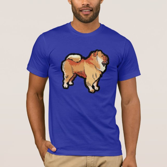 Camiseta Perro chino de perro chino; Azul (Anverso)