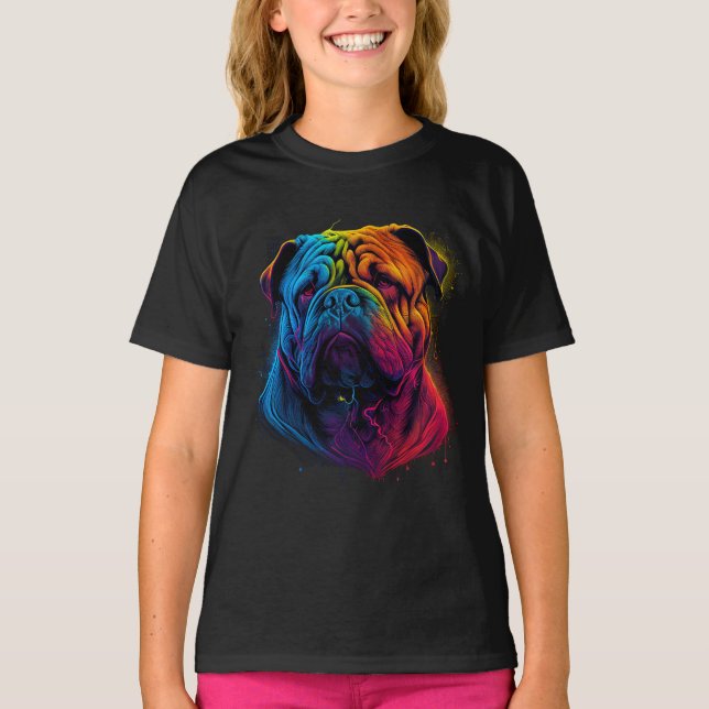 Camiseta Perro chino Shar Pei brillante y brillante, Shar-P (Anverso)