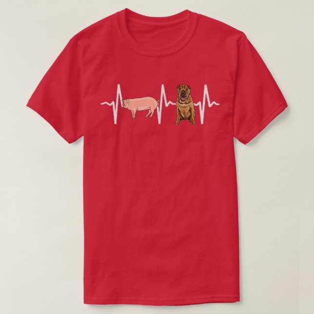 Camiseta Perro chino Shar-Pei Heartbeat Perro Lover (Diseño del anverso)