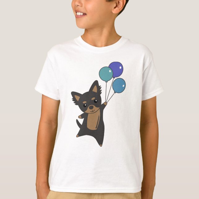 Camiseta Perro Chiwawa vuela Con Globos (Anverso)