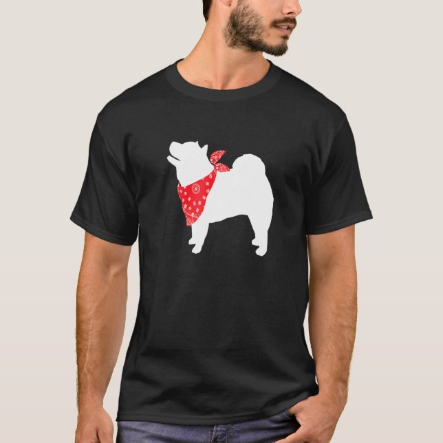 Camiseta Perro Chow Chow Con Banda Roja (Anverso)