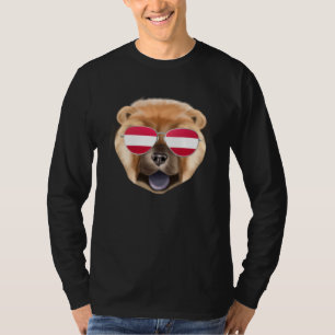 Camiseta Perro Chow Chow de la bandera austriaca Austria bo