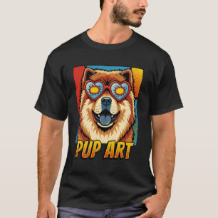 Camiseta Perro Chow Chow Pop Art Estilo Cómic Retro
