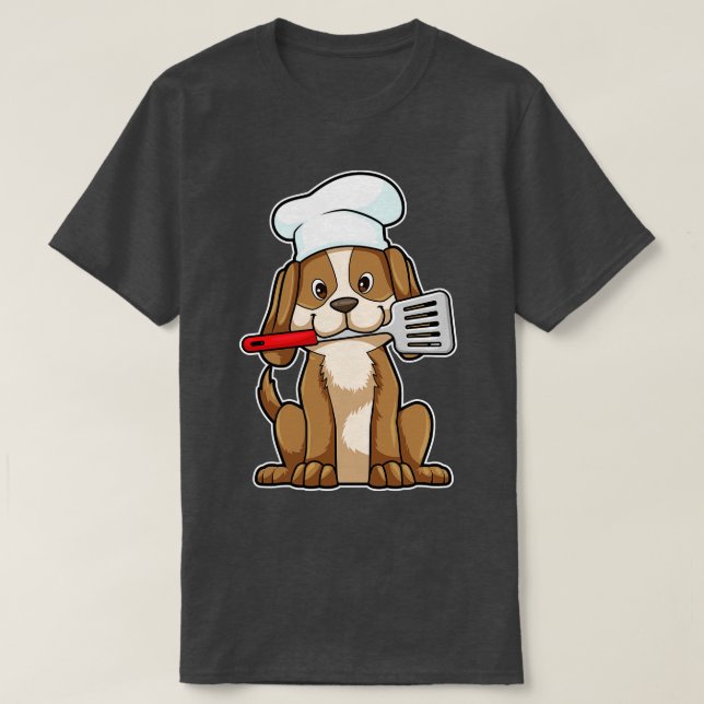 Camiseta Perro cocinado con chefs gorra Spatula (Diseño del anverso)