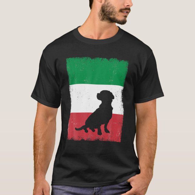 Camiseta Perro Cockalier Bandera Italiana Mamá Vintage (Anverso)