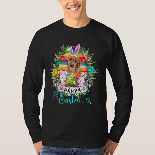 Camiseta Perro Cockapoo en conejillos de Pascua Felices E (Anverso)