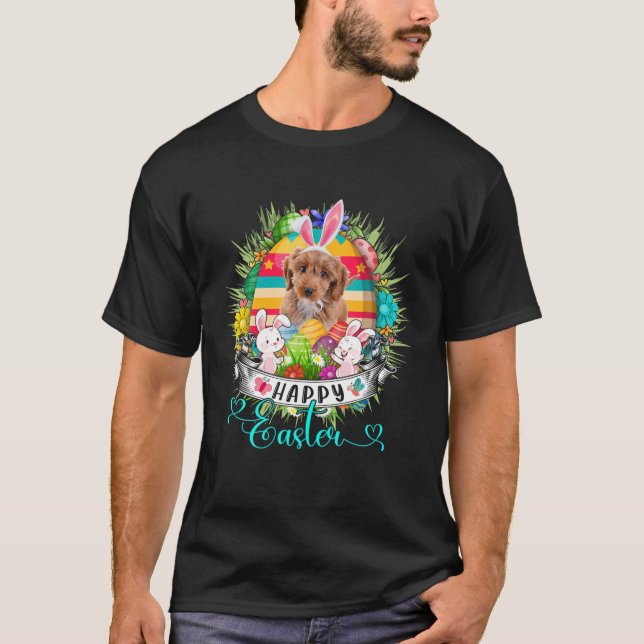 Camiseta Perro Cockapoo en conejillos de Pascua Felices E (Anverso)