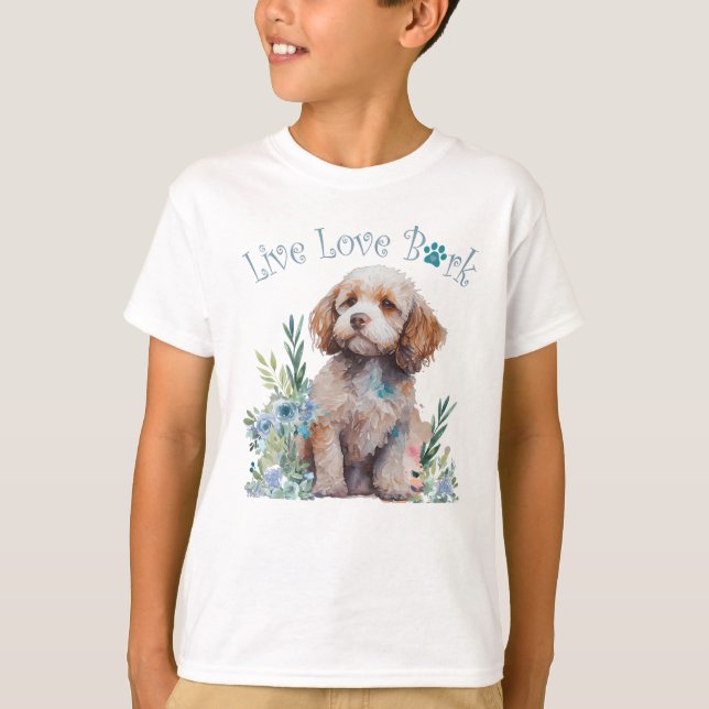 Camiseta Perro Cockapoo Floral Adorable (Anverso)