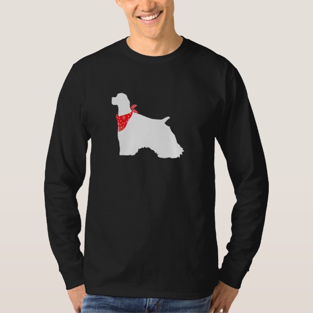 Camiseta Perro Cocker Spaniel Con Banda Roja (Anverso)