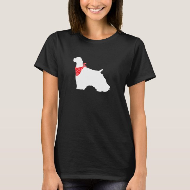 Camiseta Perro Cocker Spaniel Con Banda Roja (Anverso)