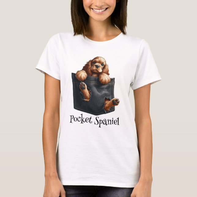 Camiseta Perro Cocker Spaniel En Un Bolsillo (Anverso)