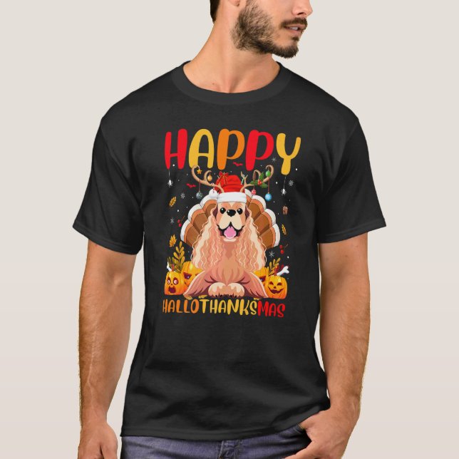 Camiseta Perro  Cocker Spaniel Feliz Perro Hellothanksmas (Anverso)