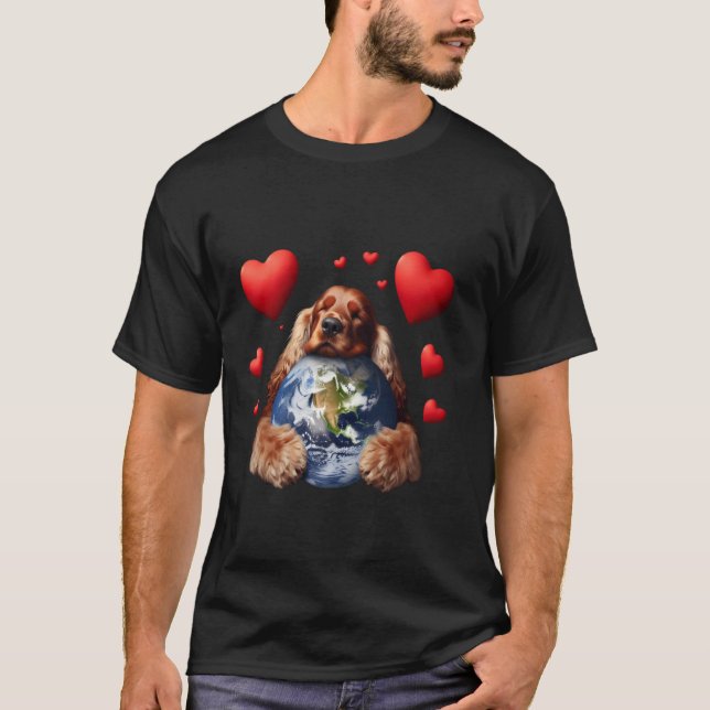 Camiseta Perro Cocker Spaniel Inglés Día de la Tierra Abraz (Anverso)