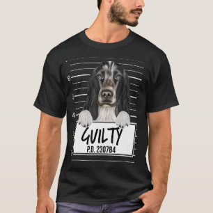 Camiseta Perro Cocker Spaniel Inglés Foto policial Perro Cu