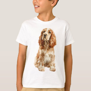 Camiseta Perro Cocker Spaniel inglés marrón dorado niños