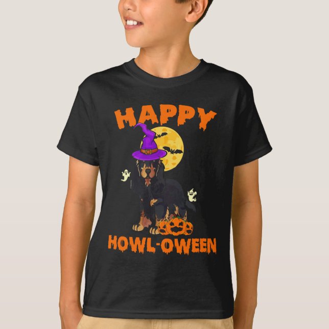 Camiseta Perro Cocker Spaniel Negro Y Castaño Bruja Hallowe (Anverso)