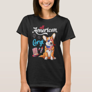 Camiseta Perro Cogri Y Fuegos Artificiales Felices 4 De Jul