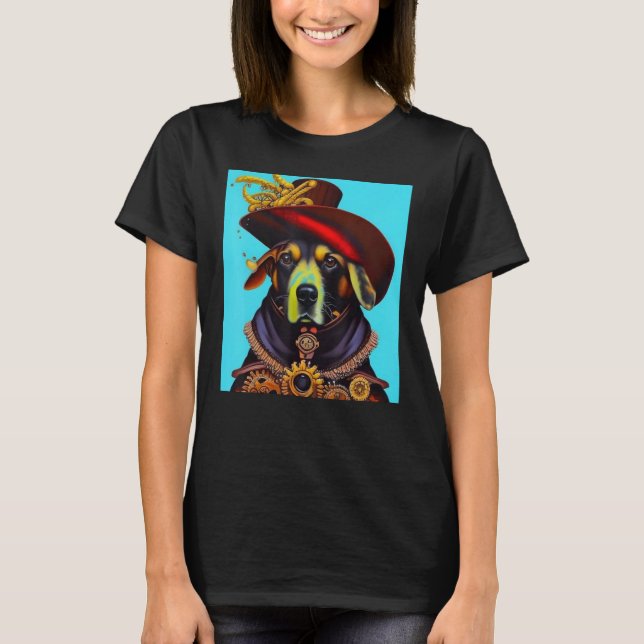 Camiseta Perro CogUCES Steampunk AI Dog Revolution Puppy (Anverso)