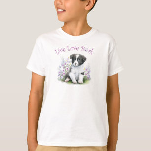 Camiseta Perro Collar de Frontera Floral Adorable