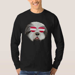 Camiseta Perro Collie Barbudo de la Bandera Austriaca Austr