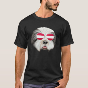 Camiseta Perro Collie Barbudo de la Bandera Austriaca Austr