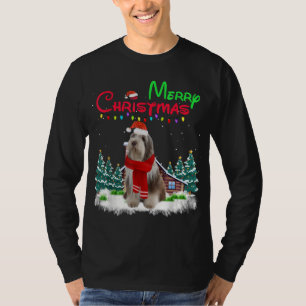 Camiseta Perro collie con barba luz potente árbol de Navida