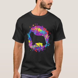 Camiseta Perro collie con barba Paint Spla acuarela Perro