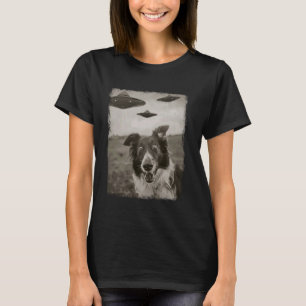 Camiseta Perro collie de borde OVNI Alienígenas Selfi extra