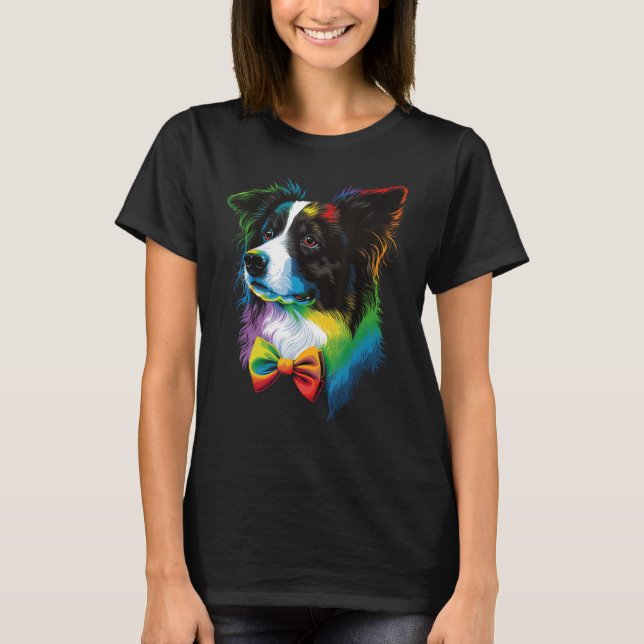 Camiseta Perro collie de frontera suave en el paso fronteri (Anverso)