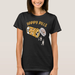 Camiseta Perro Collie de la frontera de las píldoras felice
