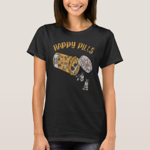 Camiseta Perro Collie de la frontera de las píldoras felice