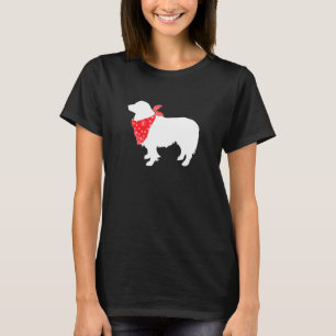 Camiseta Perro collie fronterizo usando andana roja